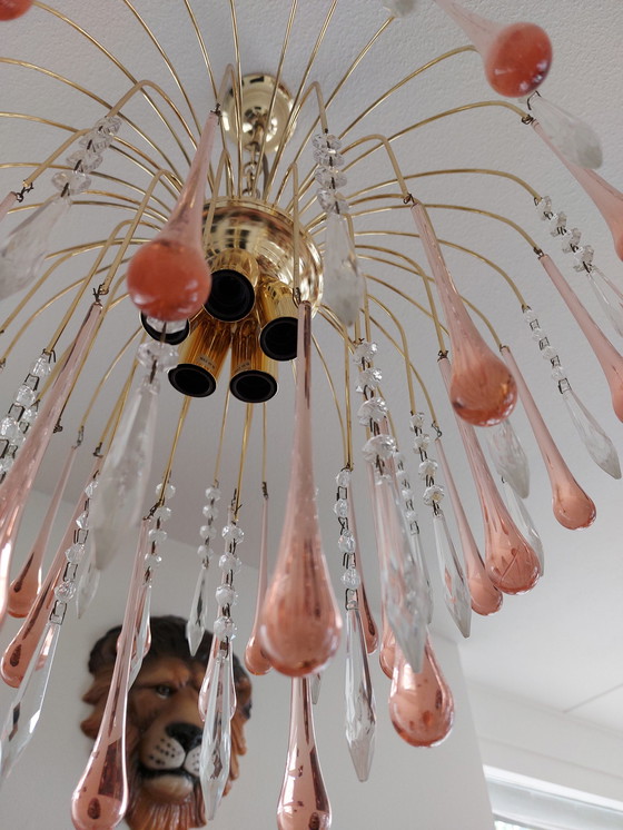 Image 1 of Lustre vintage en forme de goutte d'eau Venini