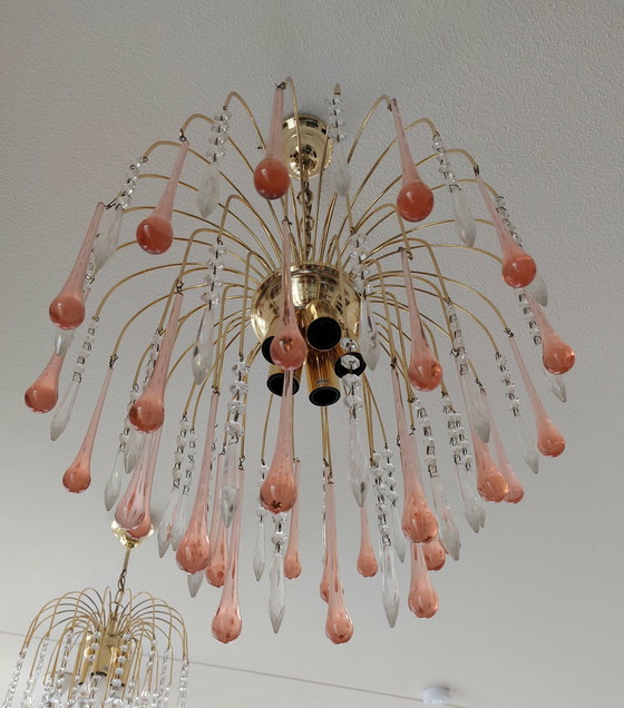 Image 1 of Lustre vintage en forme de goutte d'eau Venini