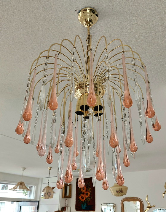 Image 1 of Lustre vintage en forme de goutte d'eau Venini