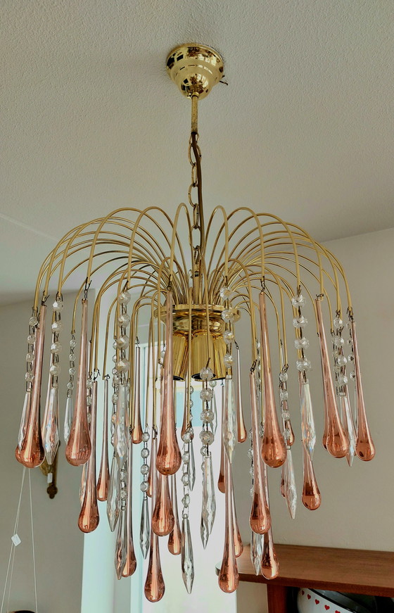 Image 1 of Lustre vintage en forme de goutte d'eau Venini