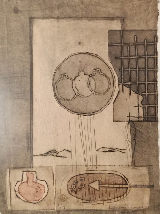 Jan Montijn, Geen Titel ets – lithos zeefdrukken, Paper, Modernisme (photo 2 of 5)