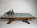 Vintage blue marble coffee table