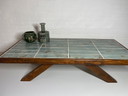 Vintage blue marble coffee table