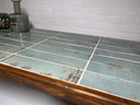 Vintage blue marble coffee table