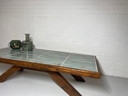 Vintage blue marble coffee table