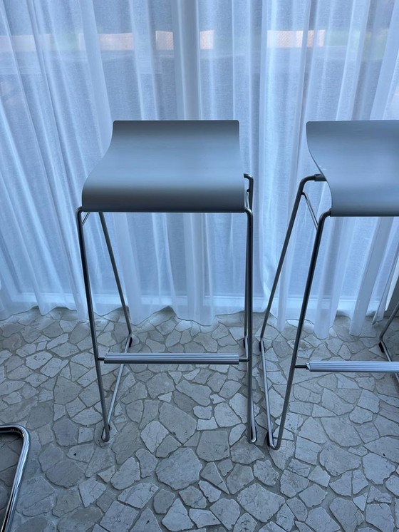 Image 1 of 2x Alu Bla Station Gekko bar stools