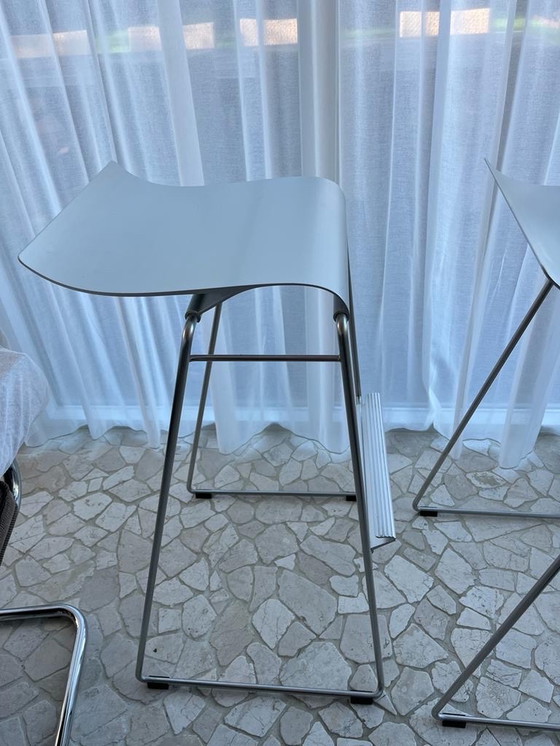 Image 1 of 2x Alu Bla Station Gekko bar stools