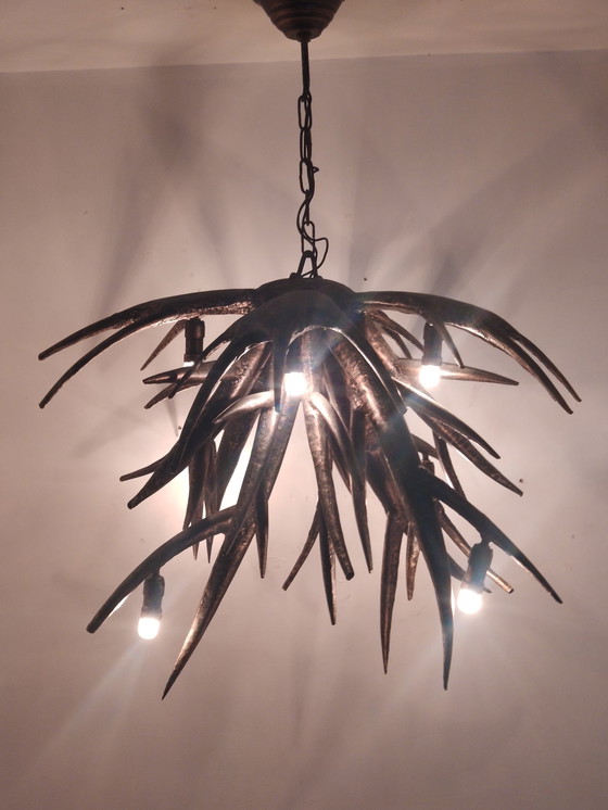 Image 1 of Brutalist metal hanging lamp