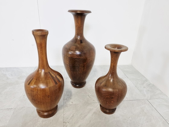 Image 1 of Maurice Bonami wooden vases , 1970s  - set of 3