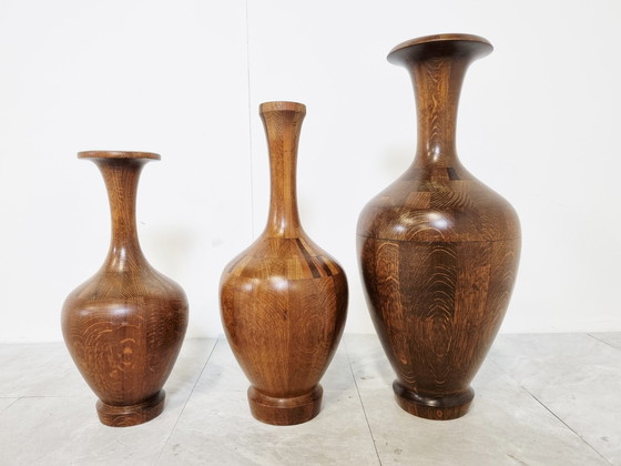 Image 1 of Maurice Bonami wooden vases , 1970s  - set of 3