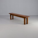 Vintage wooden bench oak brutalist