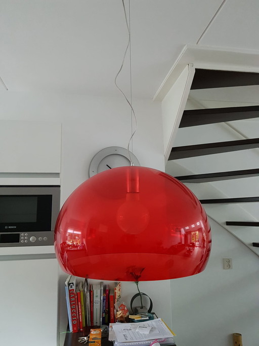 Kartell Flu hanging lamp red