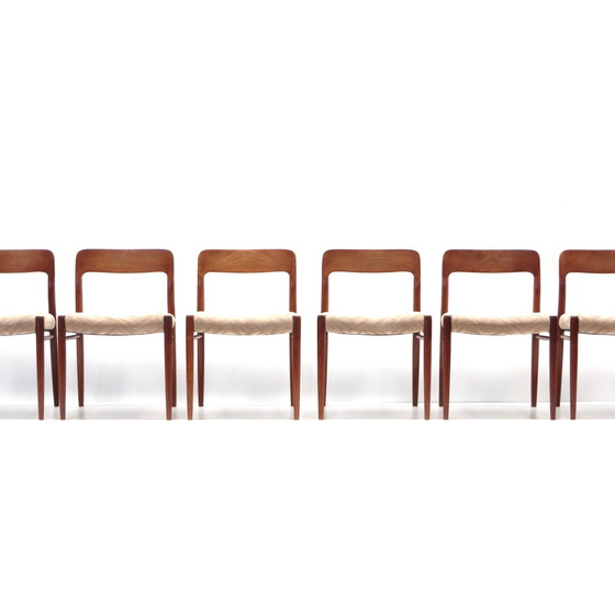 Image 1 of 6x Niels Möller Model 75 chairs from the 1960s