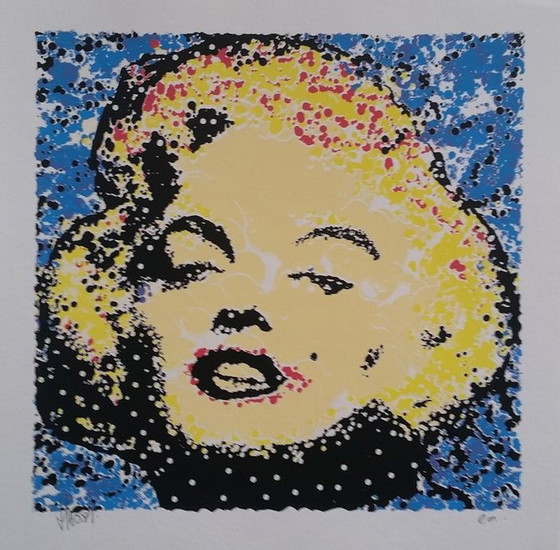 Image 1 of 2x Ad van Hassel Silkscreens Marilyn Monroe Hand signed.