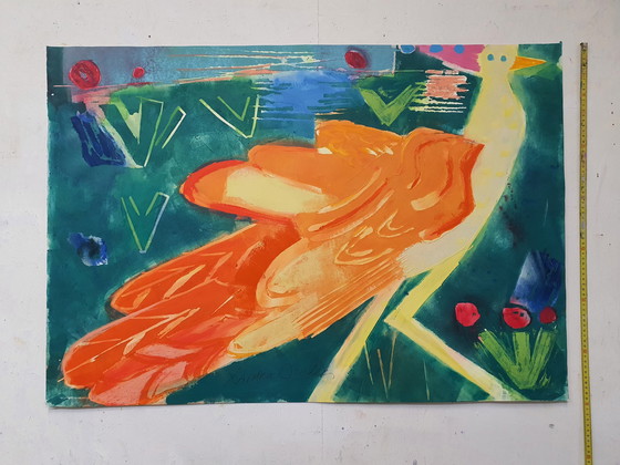 Image 1 of Xandra Donders "Peacock" painting