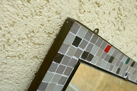 Image 1 of Miroir mural vintage - laiton mosaïque