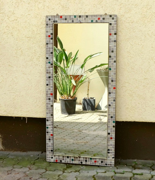 Vintage wall mirror - mosaic brass