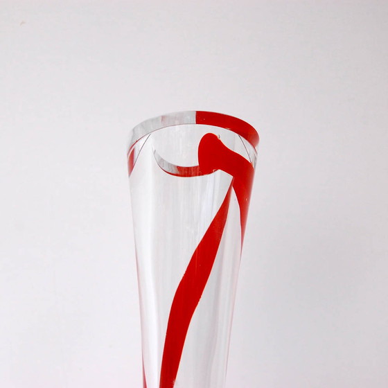 Image 1 of Jarda Wasserbauer ea | Glass Red Ribbon Vase