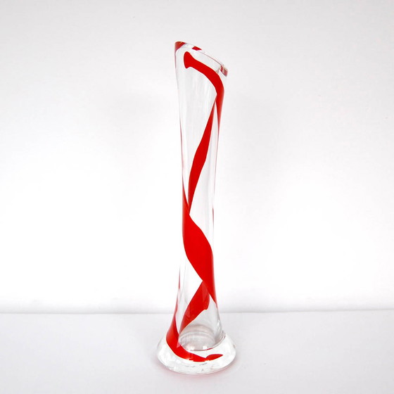 Image 1 of Jarda Wasserbauer ea | Glass Red Ribbon Vase