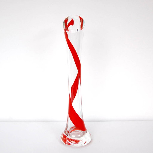 Jarda Wasserbauer ea | Glass Red Ribbon Vase