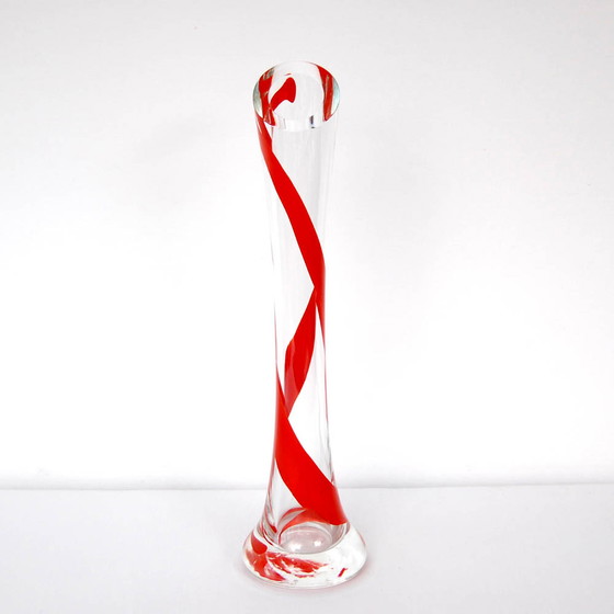 Image 1 of Jarda Wasserbauer ea | Vase en verre avec ruban rouge