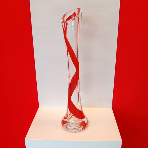 Jarda Wasserbauer ea | Glass Red Ribbon Vase