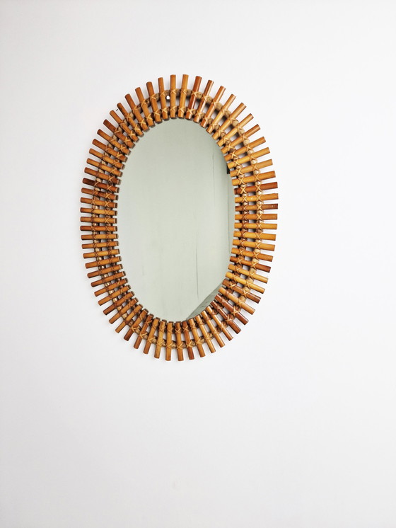 Image 1 of Miroir en bambou italien Mid Century