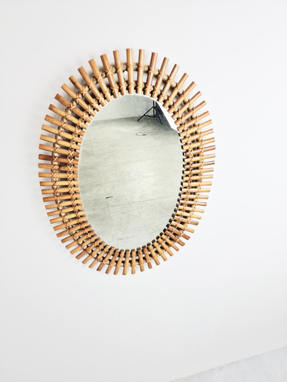 Image 1 of Miroir en bambou italien Mid Century