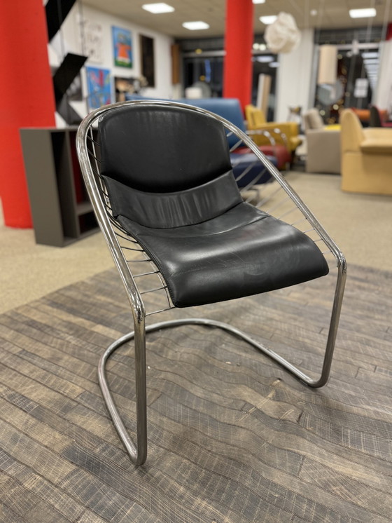 Image 1 of Minotti Cortina Dining chairs black leather