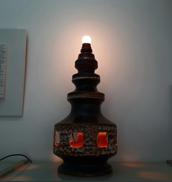 Image 1 of Germany fat lava ceramic table lamp