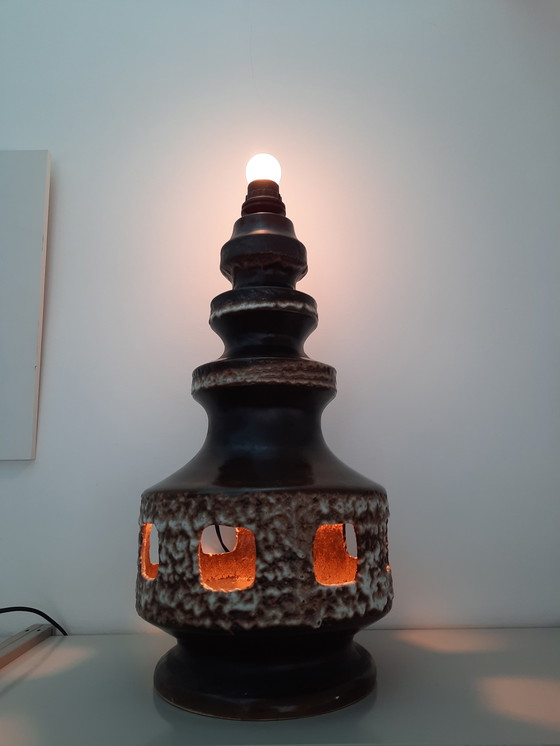 Image 1 of Germany fat lava ceramic table lamp