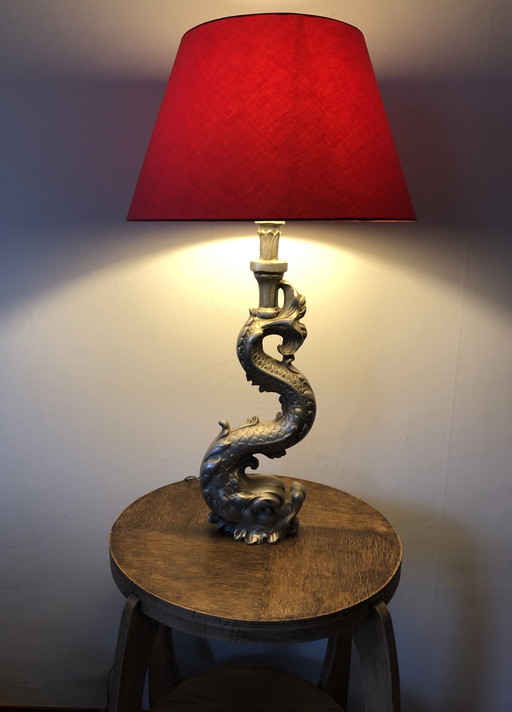 Brass Dolphin lamp