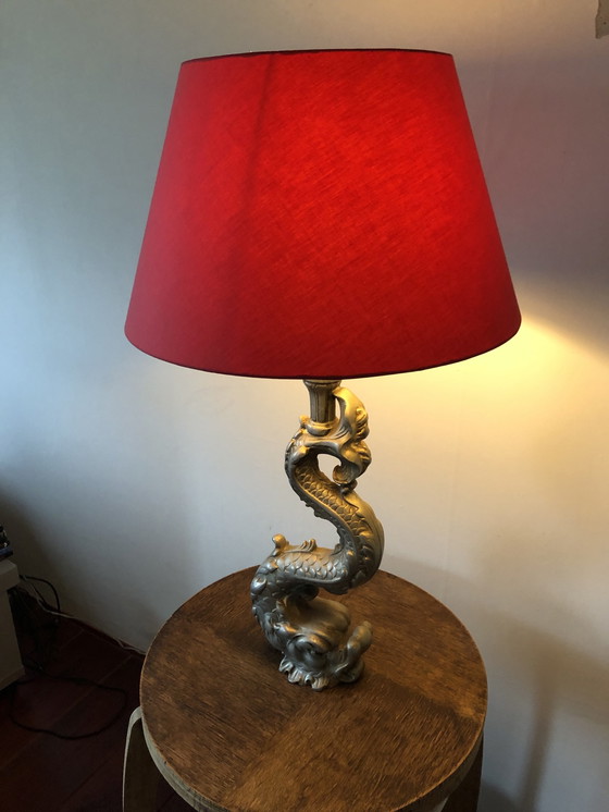 Image 1 of Brass Dolphin lamp