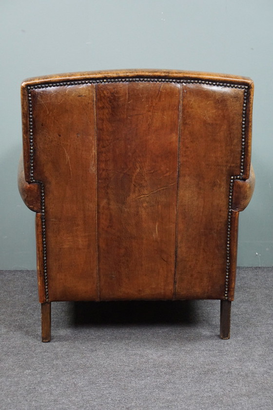 Image 1 of Good sitting sheep leather armchair/ armchair