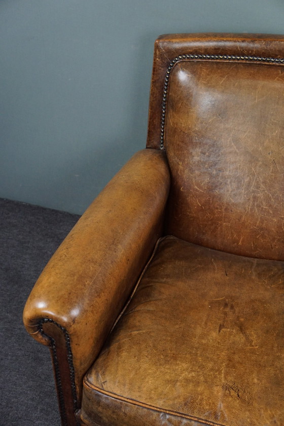 Image 1 of Good sitting sheep leather armchair/ armchair