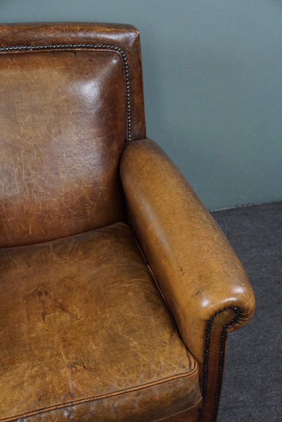 Image 1 of Good sitting sheep leather armchair/ armchair