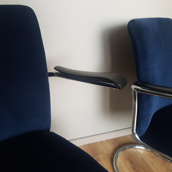 Image 1 of 2x Gebr. de Wit tubular frame chair model 7018 / 1019