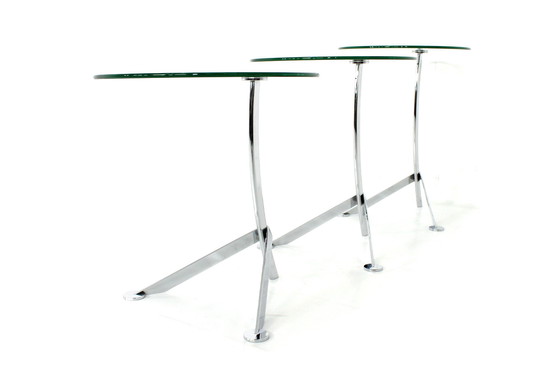 Image 1 of Italian nesting tables / nesting tables with chrome and glass, as new!