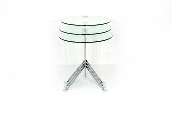 Image 1 of Italian nesting tables / nesting tables with chrome and glass, as new!