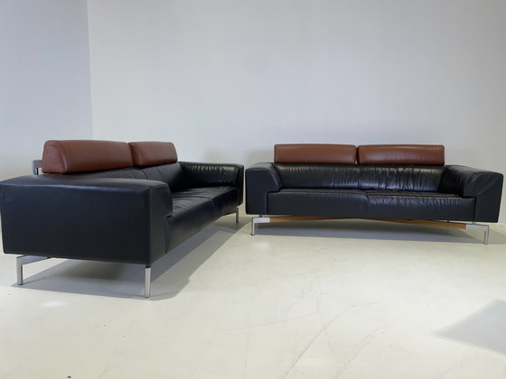 Image 1 of 1x Leolux Patachou leather 3-seater designer sofa.