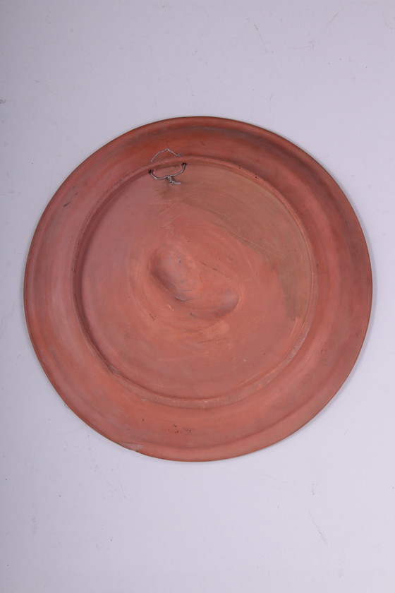 Image 1 of Terracotta Wall Plate 100 years of Freedom 1813-1913 orange house