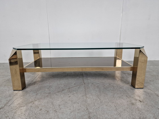 Image 1 of Belgochrom gold coffee table, 1970s