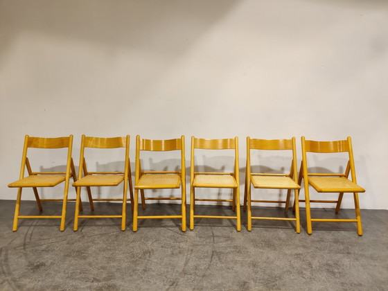 Image 1 of 6 Vintage rattan folding chairs, 1960s