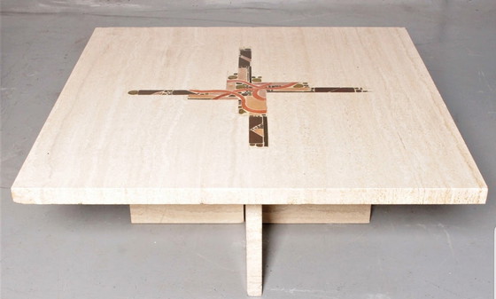 Image 1 of Table basse en travertin Kingma