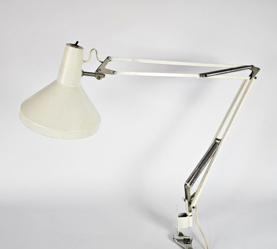 Image 1 of Hala Zeist - lampe d'architecte - applique - Busquet - blanc cassé - années 60