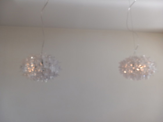 Image 1 of 2x Kartell Bloom crystal hanging lamp