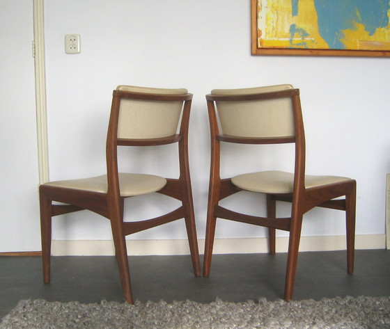 Image 1 of 2x mid-century teak dining room chair