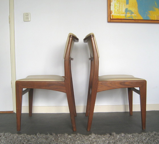 Image 1 of 2x mid-century teak dining room chair