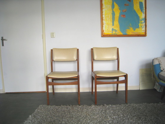 Image 1 of 2x mid-century teak dining room chair