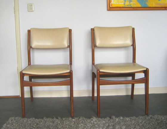 Image 1 of 2x mid-century teak dining room chair